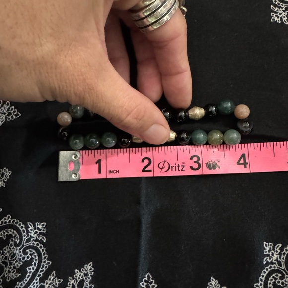 JUNGLE HIPPIE BRACELET - olive jade, snowflake obsidian, black onyx UNISEX - Picture 9 of 9